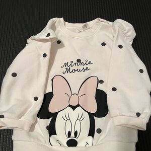 Disney Minnie Mouse Polka Dot Sweatshirt - White and Black